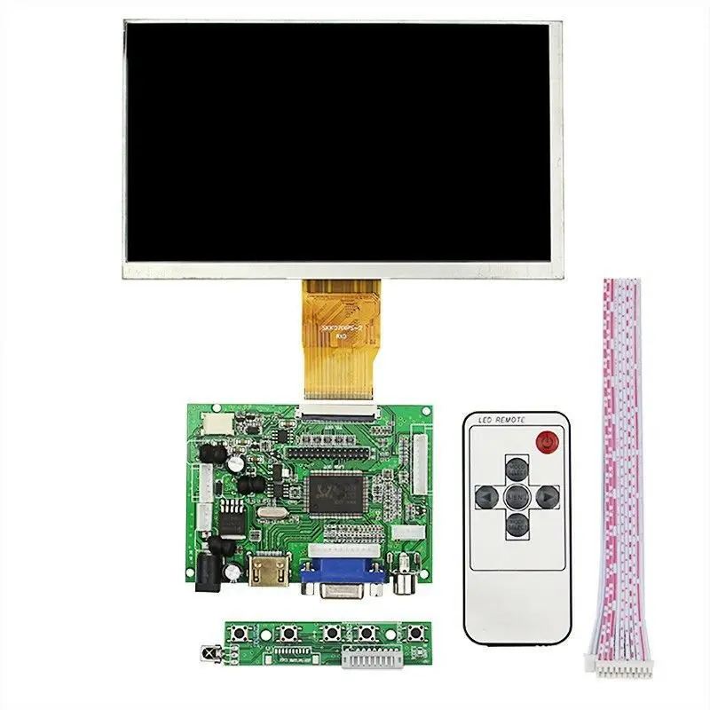 

9-дюймовый 9-дюймовый ЖК-дисплей TFT, экран VGA монитора + пульт дистанционного управления для Raspberry Pi 3B 4 + 50pins TTL