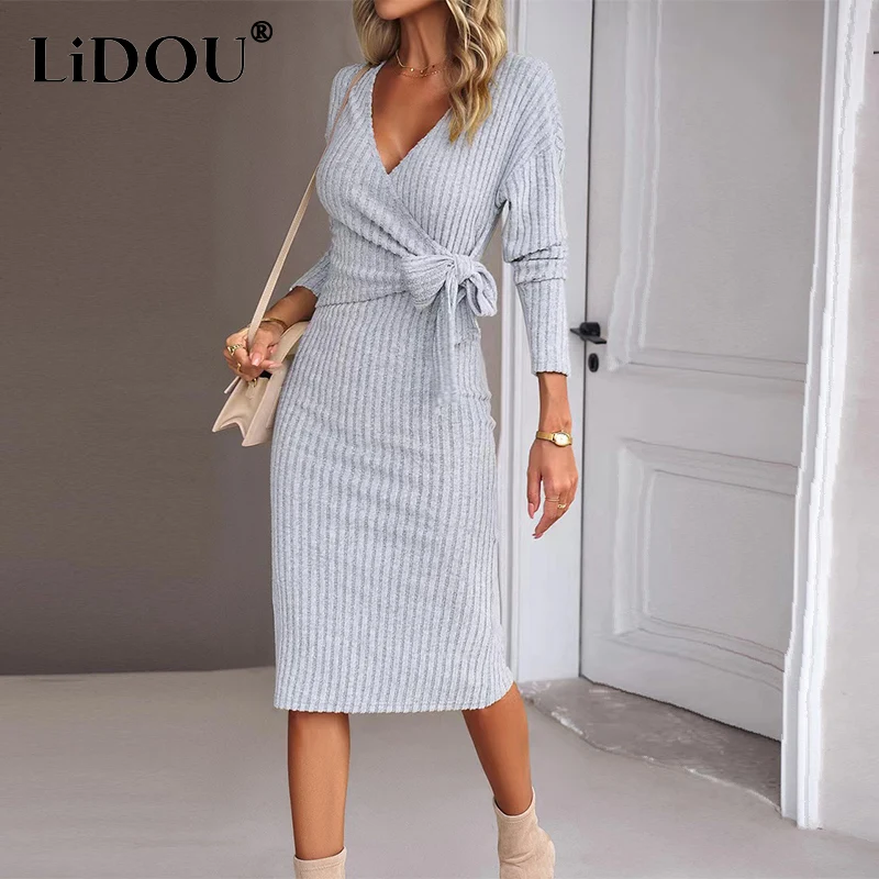 T-shirt Femme Col V Manches Longues | Basique Chic Pour Automne-hiver – Bureau Et Quotidien