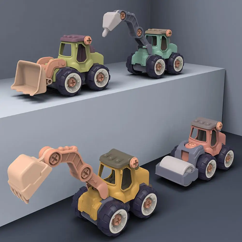 Construction Toy Engineering Car Fire Truck Screw Build and Take Apart Great for Kids Boys Educational Toy DIY Kids Craft car toys building block toys craft toys