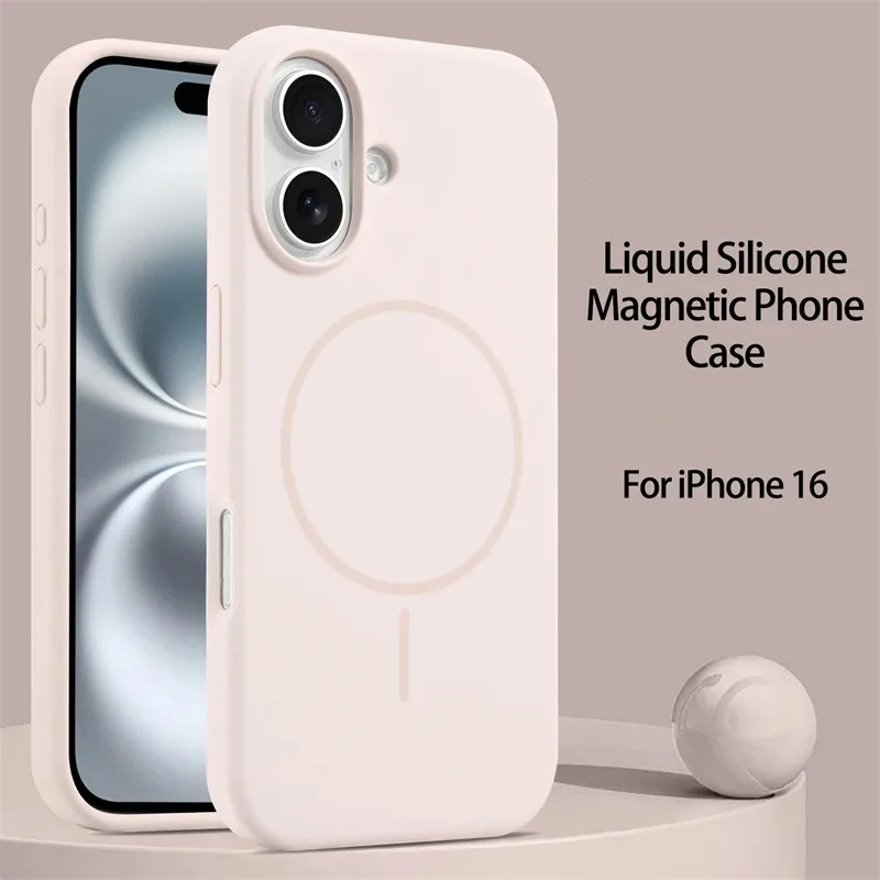 Enhanced Liquid Silicone Magnetic Case with Wireless Charging Support, Slim Soft Cover