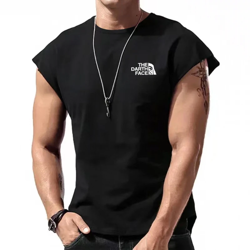 

Men's Summer Fitness Vest Gym Quality Tank Top Basketball Sports Breathable Cotton Bodybuilding Slim Cool Sleeveless T-shirt