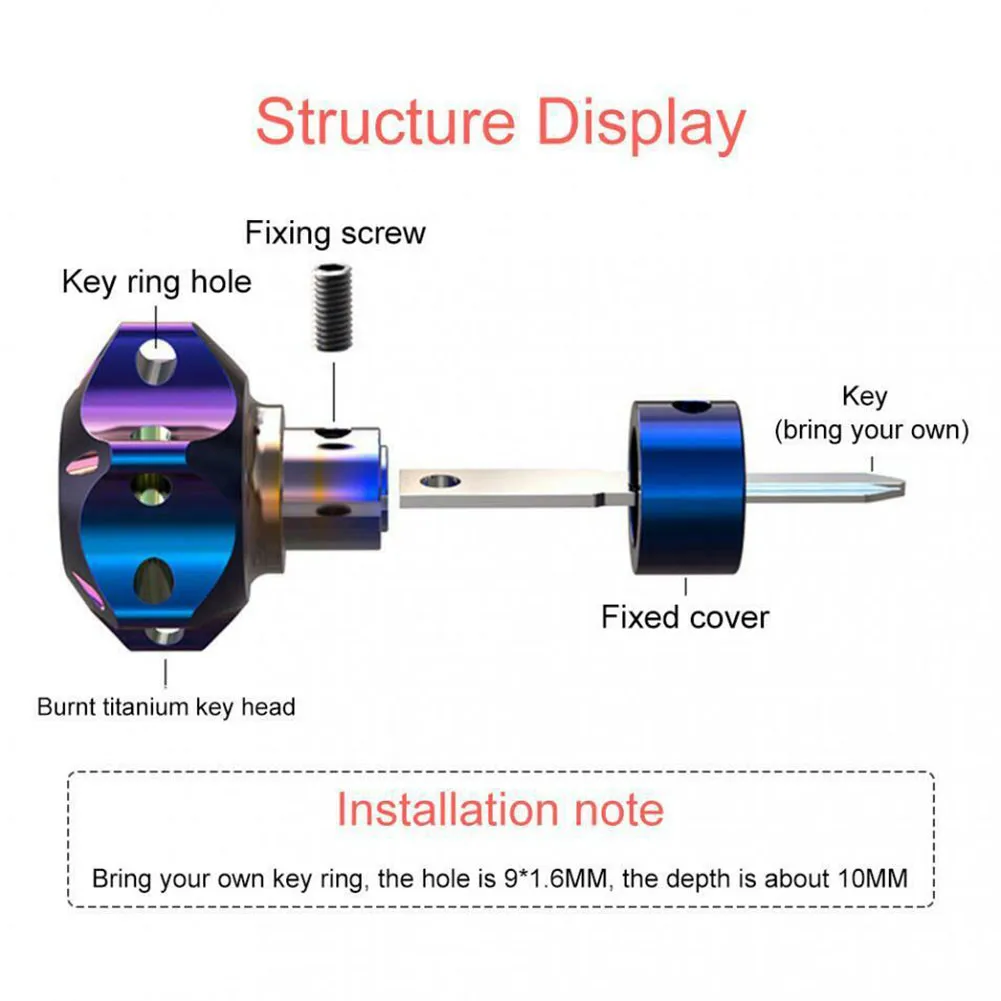 1pc DIY Key Head Shell Aluminum Alloy Burn Blue Case Decor Key Cover Modified Motorcycle No Practical Quality