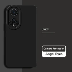 Premium Liquid Silicone Lens Protection Phone Case, Soft & Simple Design for Huawei Nova 8 SE (Classic Black)