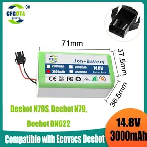 batería conga 1090 990 950 cecotec 14.4V 4.0Ah Li-ion battery for Ecovacs  Deebot DN621 601/605 Eufy RoboVac 35C Panda i7 V710 - AliExpress