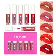 

5Pcs/Box Liquid Lipstick Waterproof Transparent Lip Gloss Long Lasting Moisturizing Lip Glaze Non-stick Cup Cosmetic Makeup Set