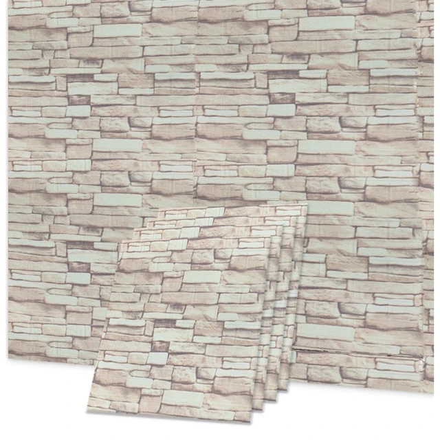 Comprar 5/10 Uds. Papel tapiz autoadhesivo de 35x15CM, pegatinas  decorativas impermeables para cocina, paquete suave, papel tapiz, patrón de  ladrillo de espuma, pegatinas de pared estereoscópicas 3d