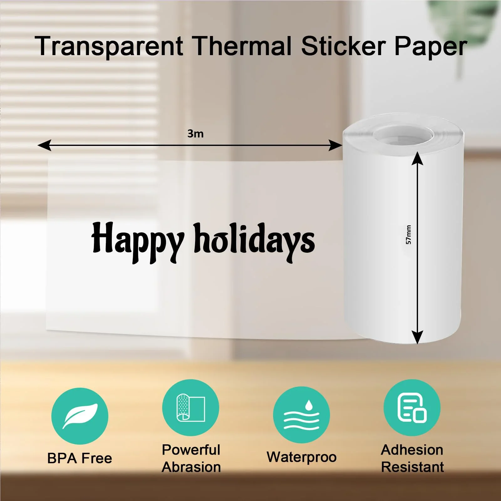 Mini Printer Paper Transparent Thermal Sticker Paper scrapbook Self-adhesive Printer For Photos Notes For peripage thermal paper printer sticker paper printing paper thermal printer paper