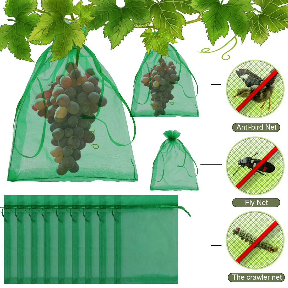10200pcs Grape Protection Nylon Bags Garden Mesh Pockets Agricultural