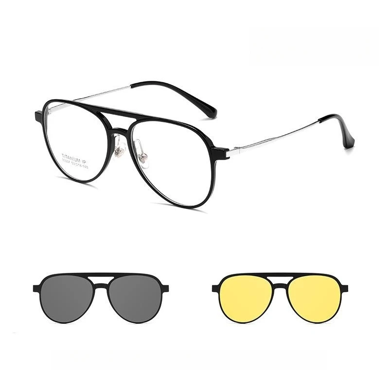 FIRADA Fashion Design Aviator Eyeglasses Vintage Square Double