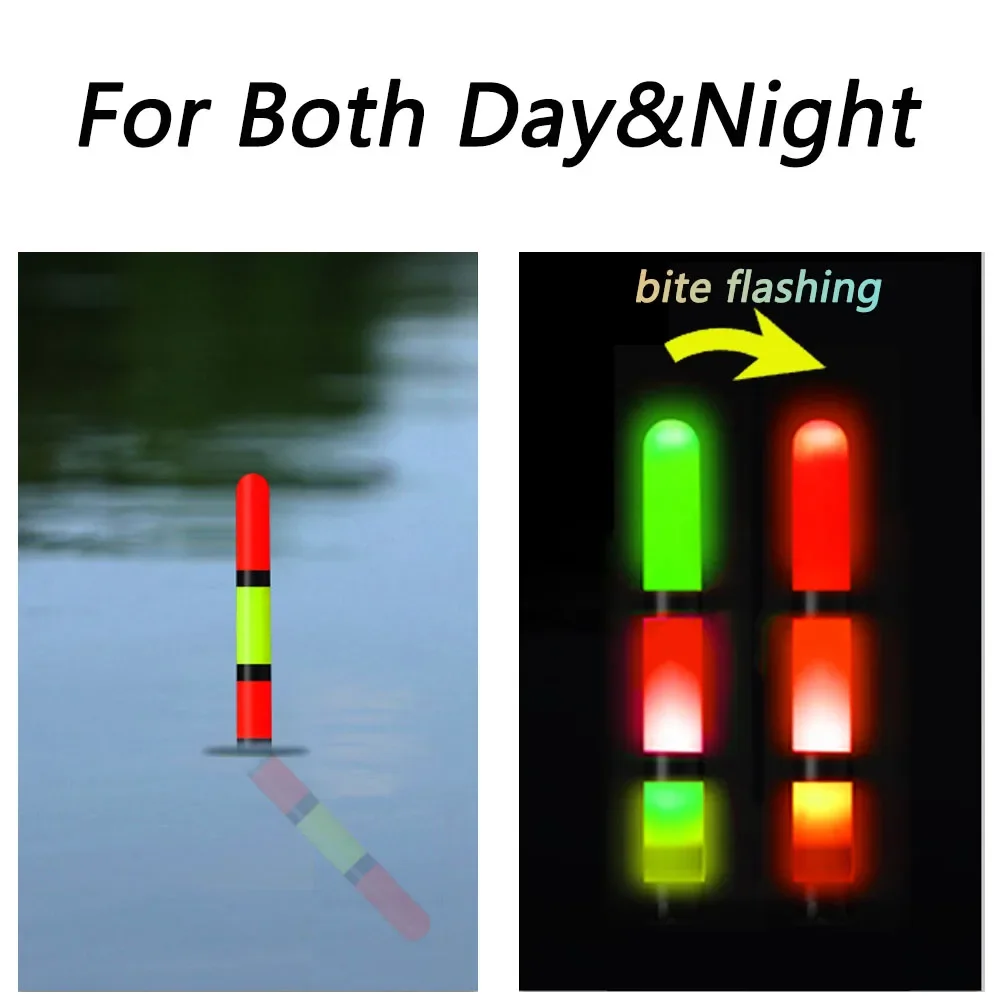 Flotteur LED Alarme Morsure Nuit Pêche - Capteur Vertical Lampe Flash USB 5g à 20g