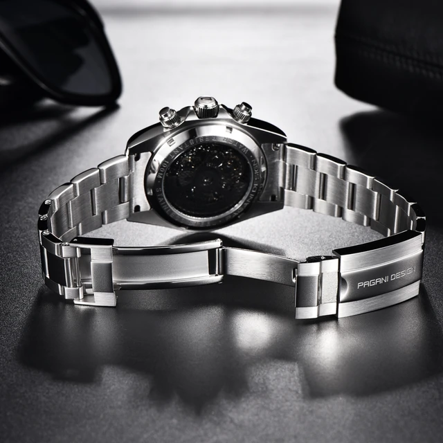 PAGANI DESIGN-Relógio Mecânico Esqueleto Masculino, Aço Inoxidável, Impermeável, Relógio Automático, Luxo Sapphire Glass Clock, 40mm, Novo 5