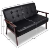 Medieval Wooden Armrest Sofa and Chair Set - Classic Style, Sturdy Structure, Easy to Assemble, Suitable for Office Sets 5