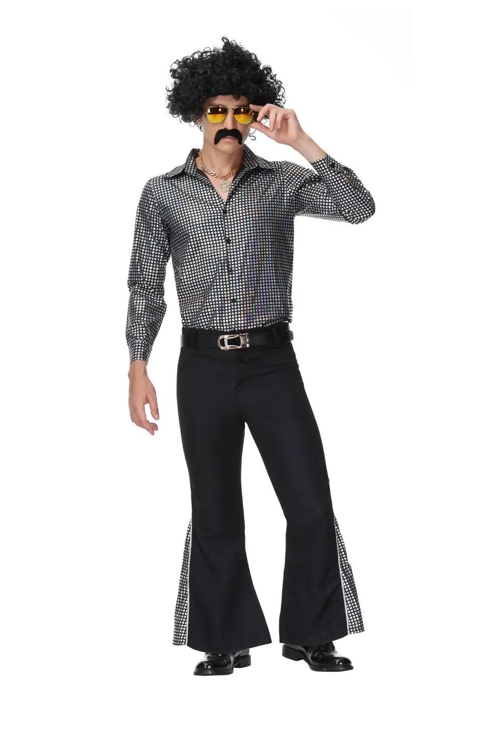 Cosplay Costume Men Festival Costume Set Halloween Retro 70s Hippie