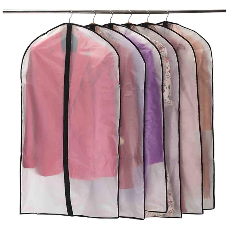 Garment Covers Dustproof Clothes Covers Moth Proof Coat Bag With Zip Peva Translucent Dress