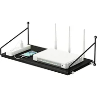 Floating Shelf for AV Device/Projector/Cable Boxes/WiFi Router, Wall Mounted Display Ledges for Storage Plants, Wood Wall Shelf 1