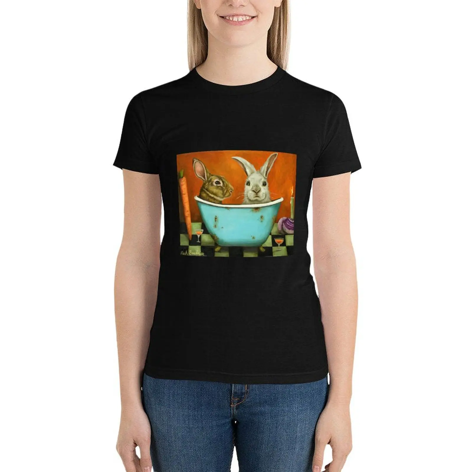 Tale Of Two Bunnies T-Shirt summer top graphics tees cotton t shirts Women