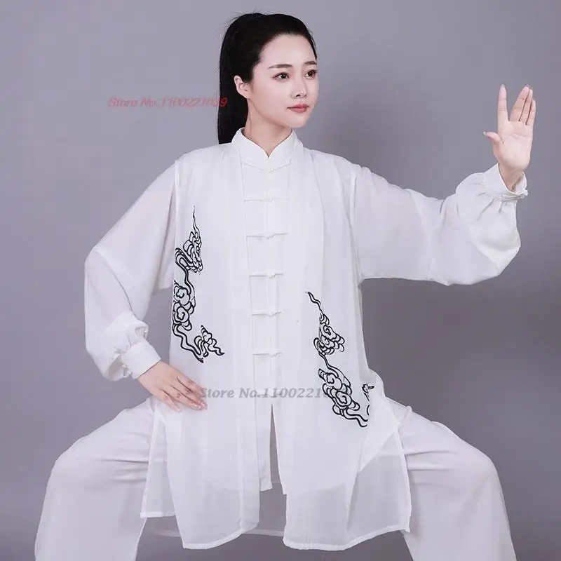 chinese tai chi uniform women men martial arts uniform chinese traditional folk long sleeve kung fu suit morning sportswear