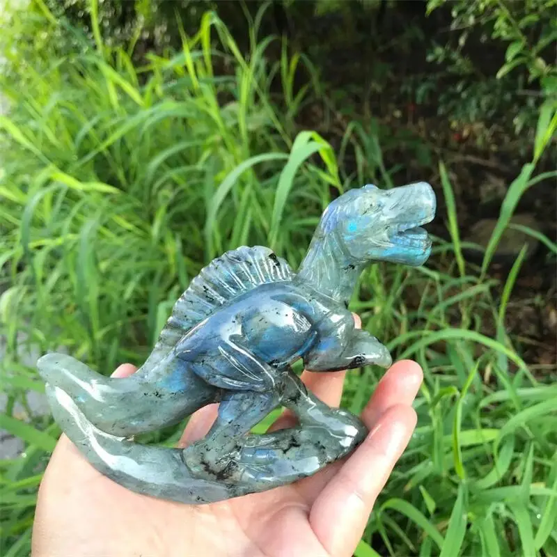 NaturalLabradoriteDinosaurStoneCarvingFigurineHealingCrystal