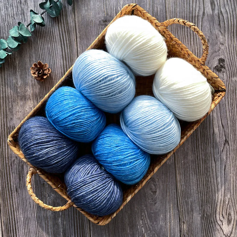 5Pc  Hand-Woven New Fancy Yarn Thick Line Crochet Candy Color Segment Dyed Yarn Hand-Woven Wool Hat Yarn Craft