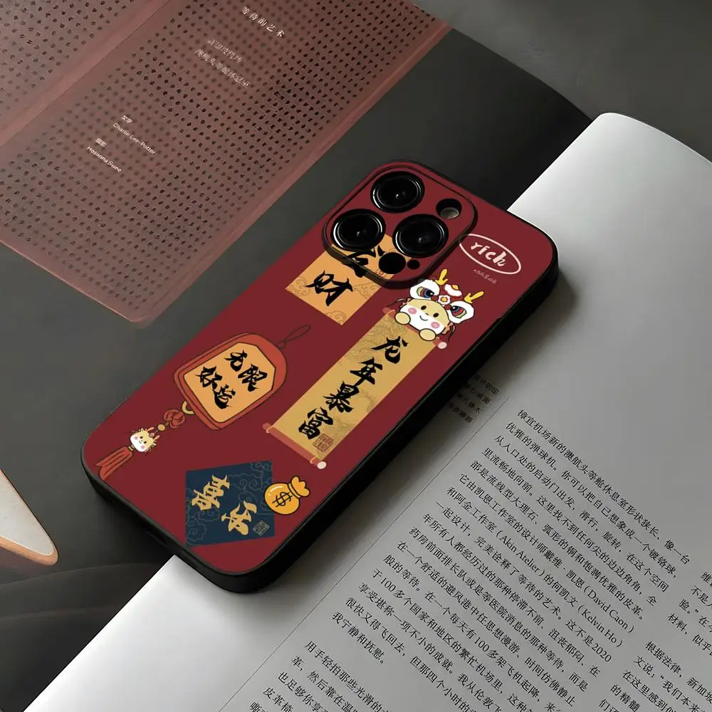 New Year 2024 Dragon Phone Case For Iphone 15 12 14 Se 2022 Pro Max 11 13 Xr X Xs Mini Plus Funda Shell Cover