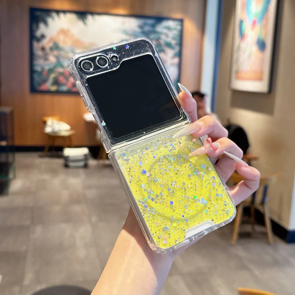 Luxury Gradient Glitter Magnetic Silicone Case with Magsafe Charging Compatibility