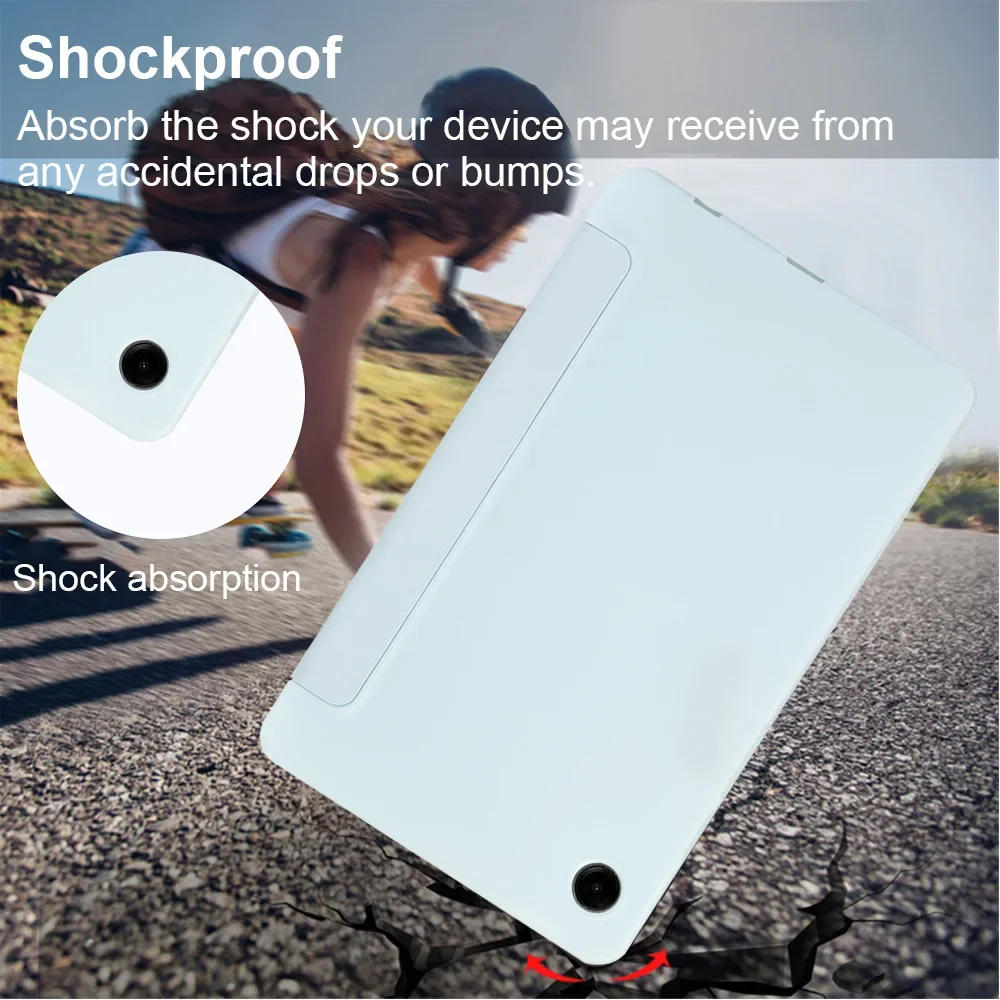 Enhanced Protective TPU Soft Triple-Fold Smart Tablet Case
