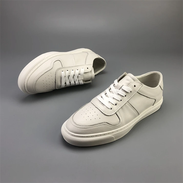 Top Quality Genuine Leather Men's White Shoes Retro Leisure Size 38-44