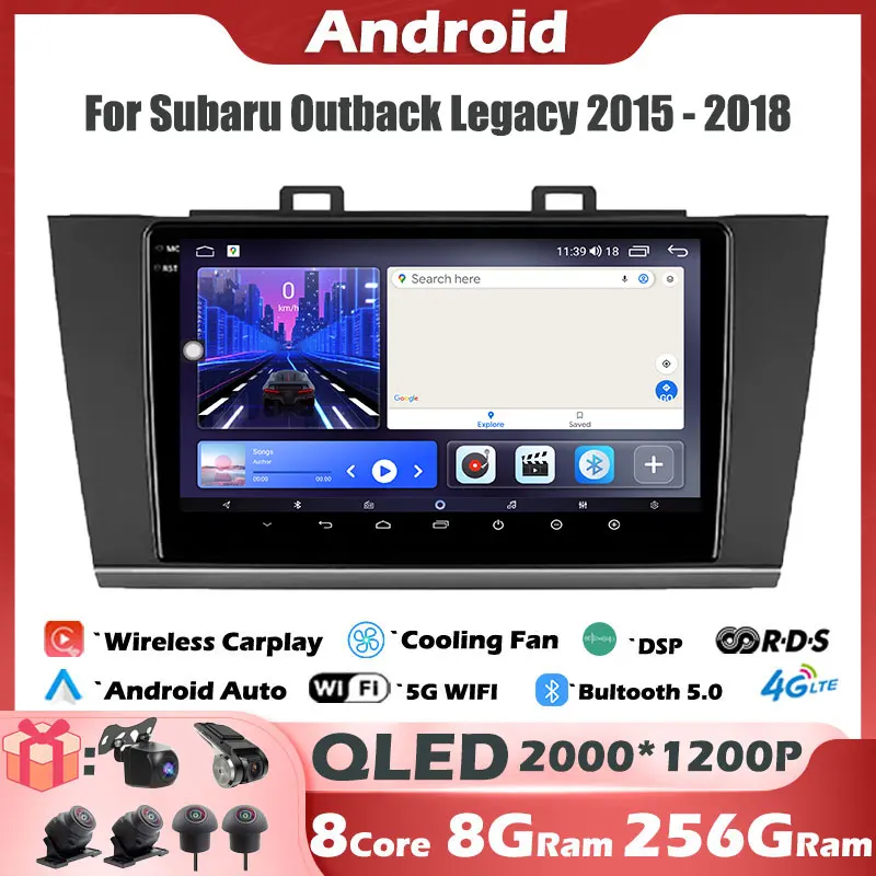 

Android 14 For Subaru Outback Legacy 2015 - 2018 Car Radio Multimedia Video Player Navigation GPS Wireless Carplay Auto DSP RDS