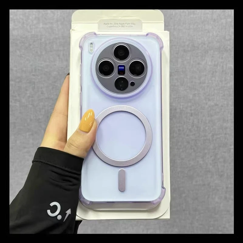 Magnetic Shockproof Clear Silicone Case with Wireless Charging Compatibility