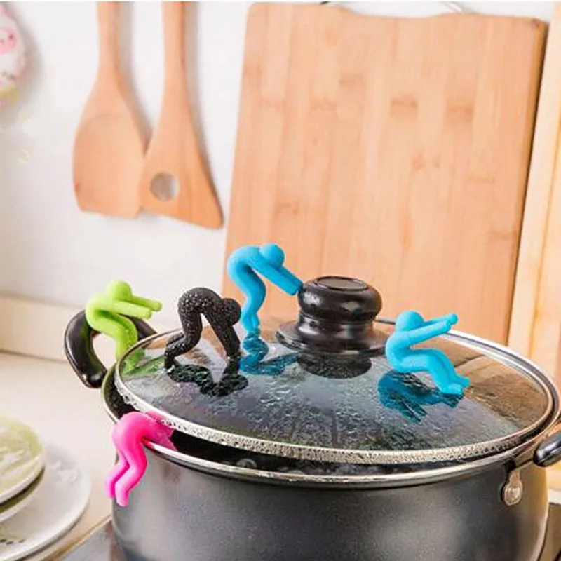 Pot Lid Holder 1 Piece Spill-proof for Soup Pot Kitchen Tools Silicone Heat Resistant
