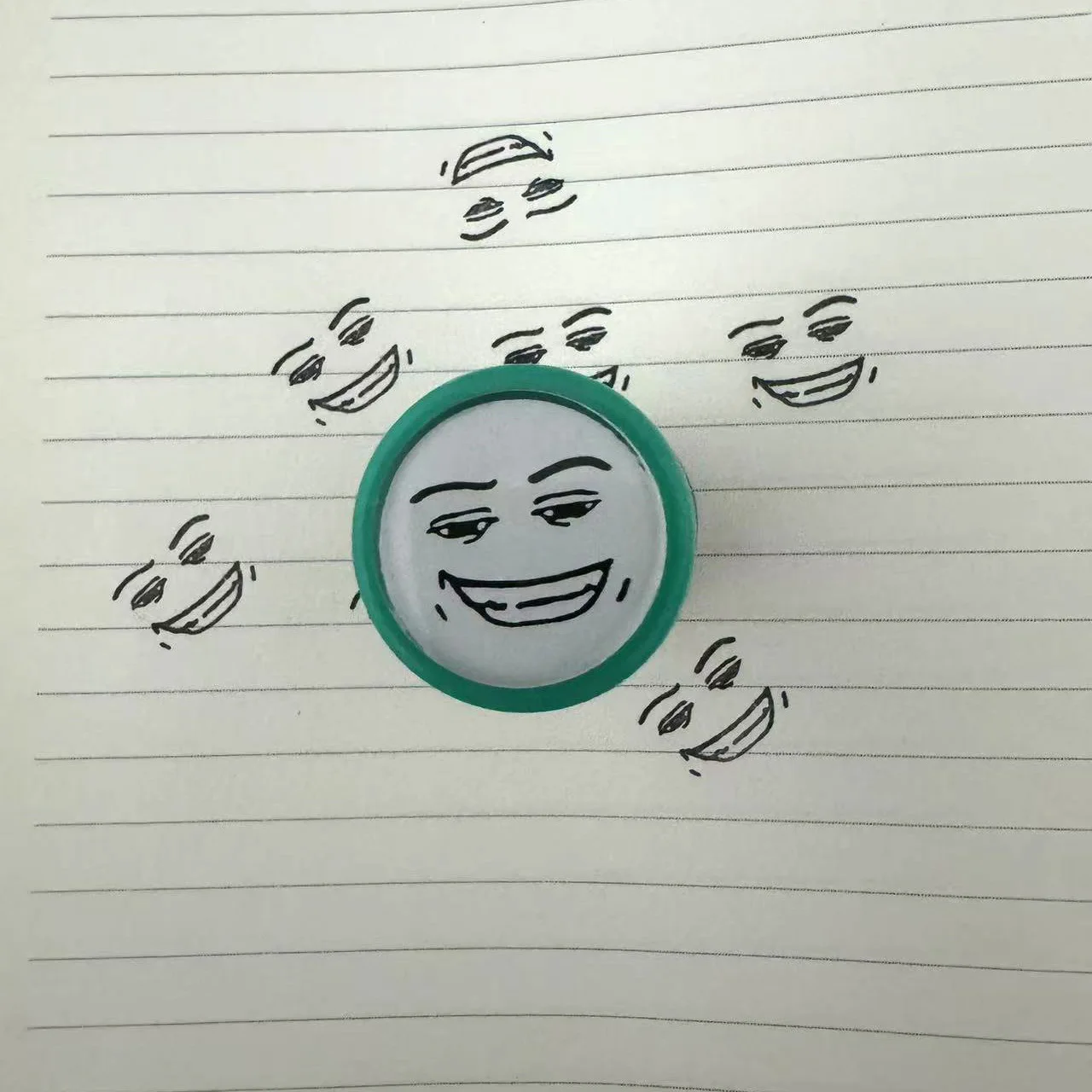 Subtle Quirky Funny Pressing-style Notebook Stamps Simple Smiling Face Seal For Exclusive Mark - 3