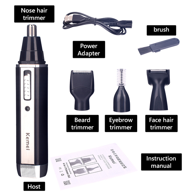 in 1 Rechargeable Men Electric Nose Ear Hair Trimmer Painless Women Trimming Sideburns Eyebrows Beard Hair Clipper Cut Shaver