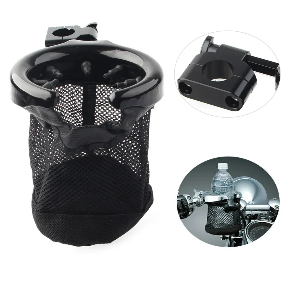

Motorcycle 7/8" Handlebar Cup Holder Drink Basket Universal For Harley Dyna FXD Softail Electra Glide etc. Black