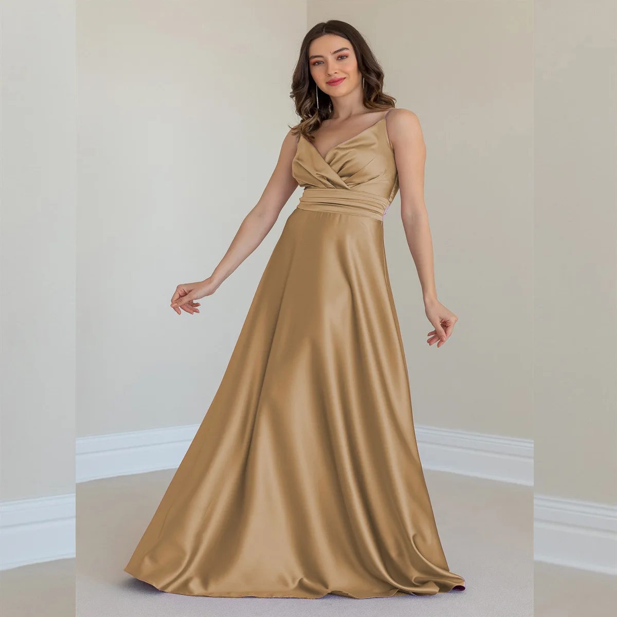 Wendy Sin Tirante Novio Maxi Vestido De Dama De Honor Turquesa