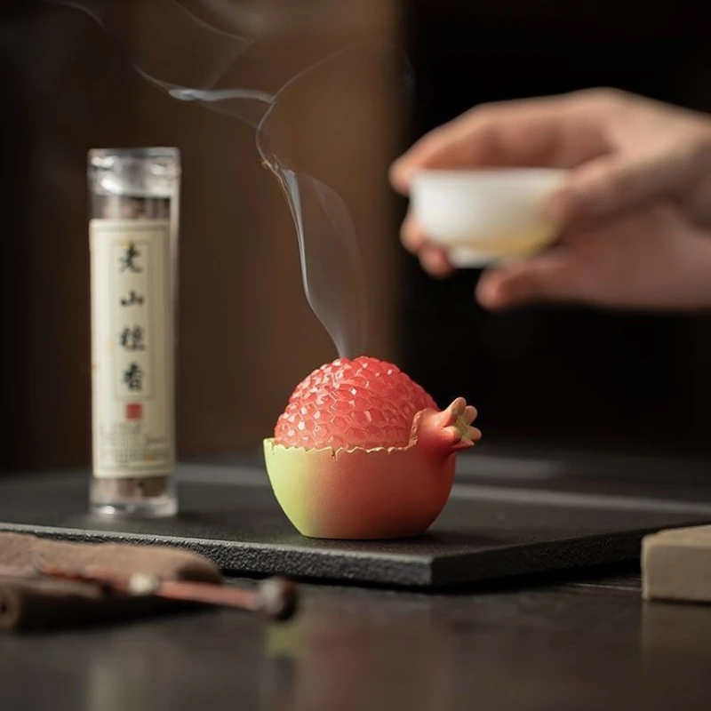 Pomegranate incense burner aromatherapy pan incense indoor agarwood household pear tent sandalwood ornament Chinese auspicious