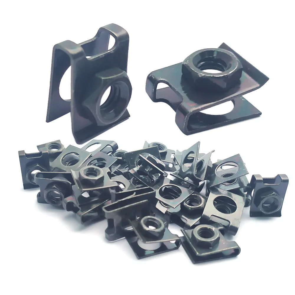 

10pcs Car Motorcycle Scooter ATV Moped E-bike Plastic Cover Metal Retainer 6mm U-Type Clips with Nut M6