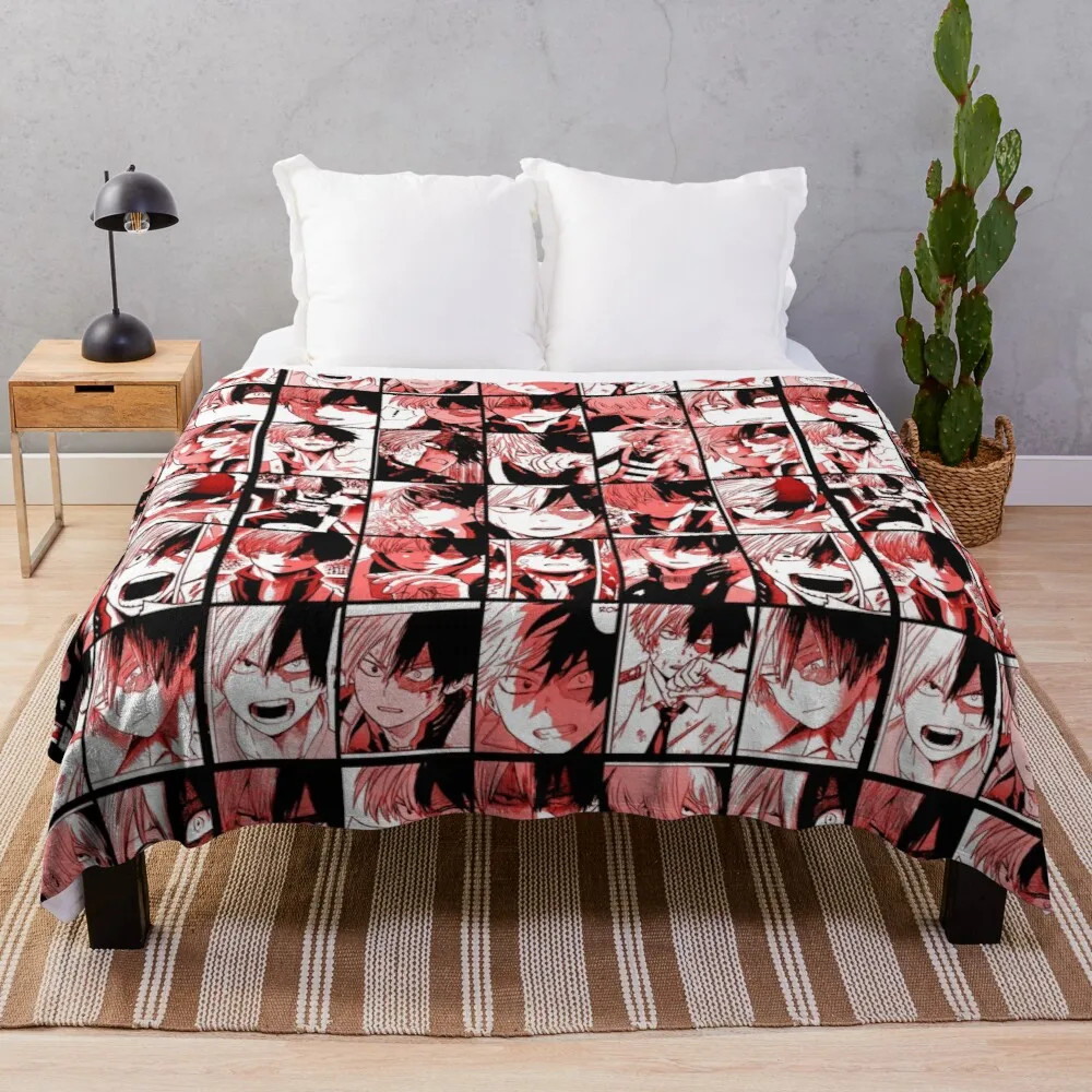 

Todoroki shoto collage Throw Blanket large knitted plaid blanket for baby flannels