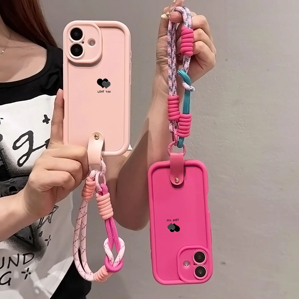 Phone Case With Wrist Chain And Heart Design For Redmi Series_voghion.com