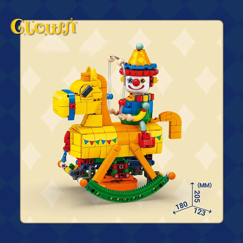 thumbnail image 1 of Bloques de construcción City MOC Payaso Caballo mecedor DIY Creativo Chevalier El Caballo mecedor Ladrillos de ensamblaje Juguetes para niños Regalos, 1 of 5