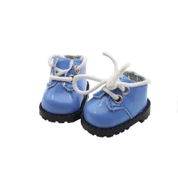 Labubu Doll Leather Finger Shoes (Brown, 3.8 x 2.3 cm) - No doll (3.8cm Blue)