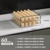 Clear 60 Egg Container for Refrigerator, Egg Holder for Fridge,Stackable Egg Storage Container, Egg Fresh Storage Box Tray 3