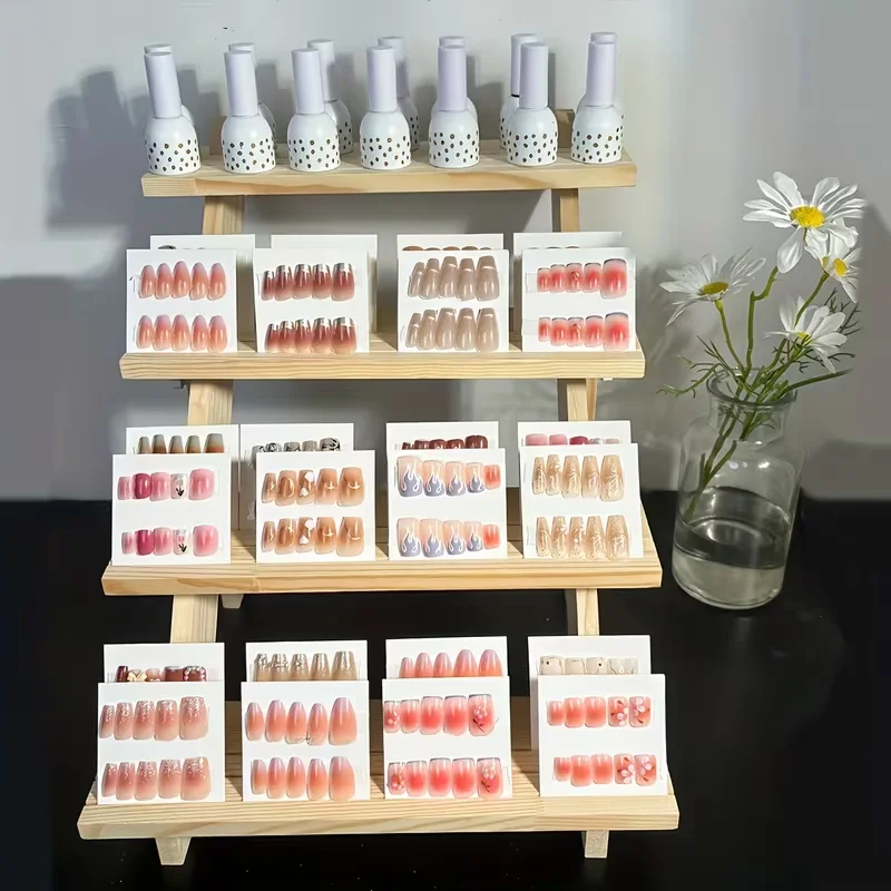 Multi-Tier Wooden Display Riser and Stand Set
