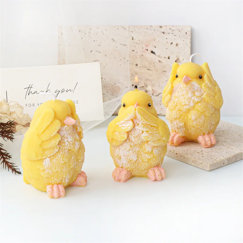 

3D Lovely Bird Chick Candle Silicone Mold for Handmade Chocolate Decoration Gypsum Aromatherapy Soap Resin Candle Silicone Mould