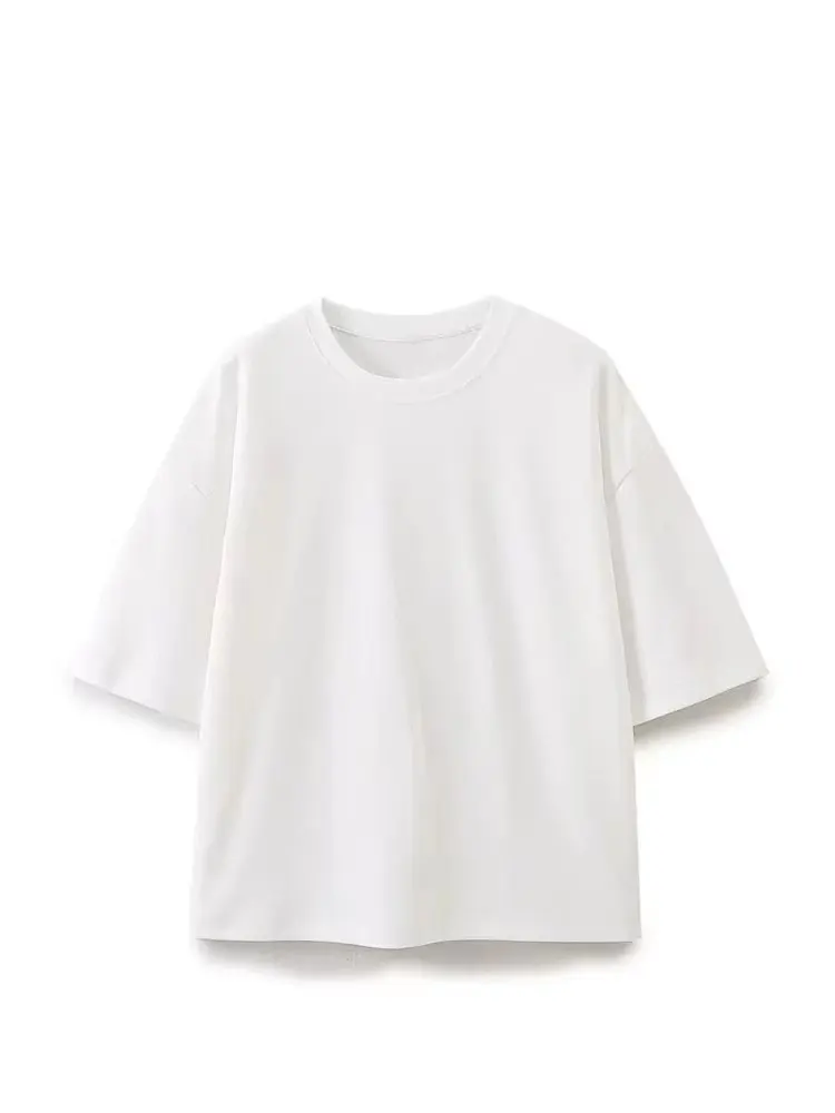 HH Summer Women Solid T-Shirt Loose Casual O Neck Short Sleeve Shirt Vintage Woman Classic Style T Shirts Chic Top Tees