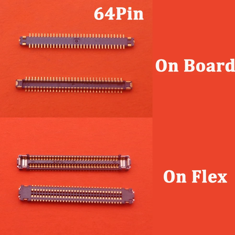 2-10pcs 64 Pin LCD Display Screen FPC Connector On Board For Samsung Galaxy S8 G9500 G950 U A V T/S8 Plus/S8+ G955 G9550 G950F