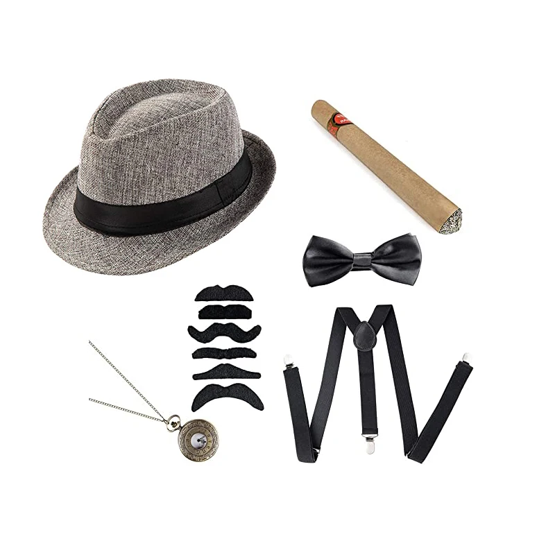 2022 Mens 20s Party Roaring 1920s Great Gatsby ׼ Ʈ   ĸ/ư    Ÿ ð 30
