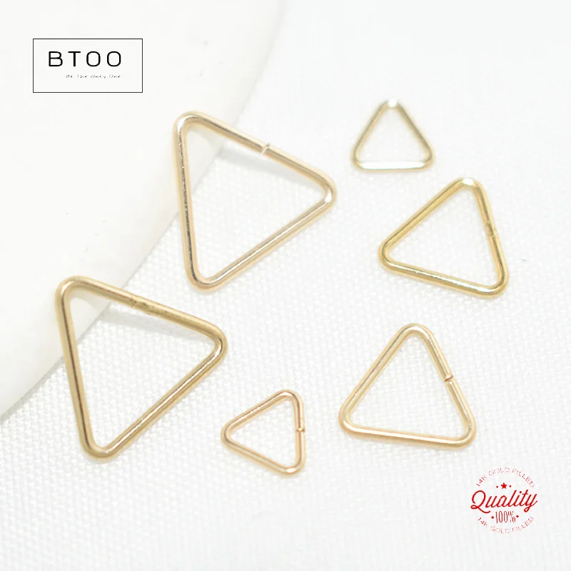 14K Gold Filled Open/Closed Triangle Jump Rings For Making DIY Jewelry Findings