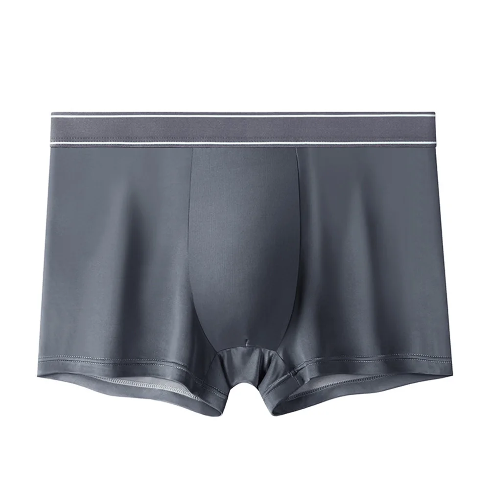 

Men's Panties Plus Size Ice Silk Boxer Shorts Briefs Seamless Comfy Underwear Breathable Quick Drying Trunks Underpants 5XL