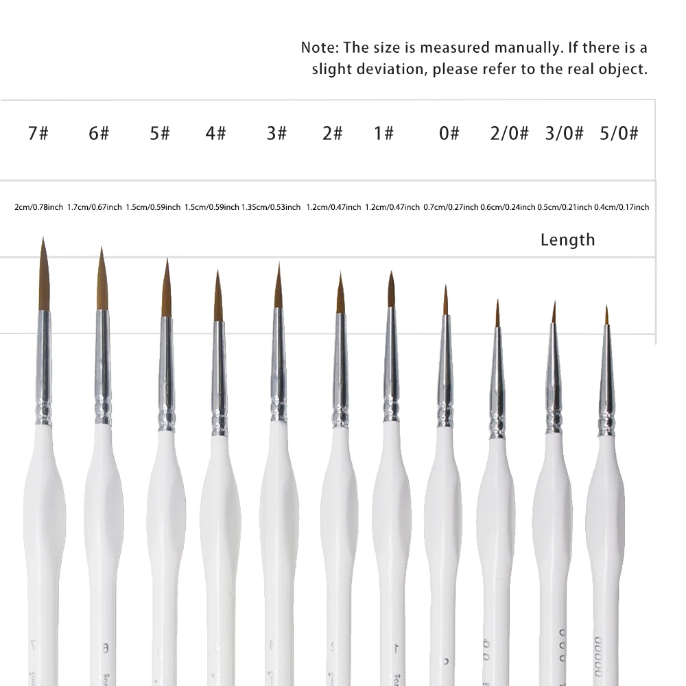 흰색 삼각형 자작나무 막대, 파인 네일 아트, 특별한 미니어처 라인 드로잉, 구아슈 컬러, 스트로크 오일 브러시, 후크 라인 펜, 11 개 세트