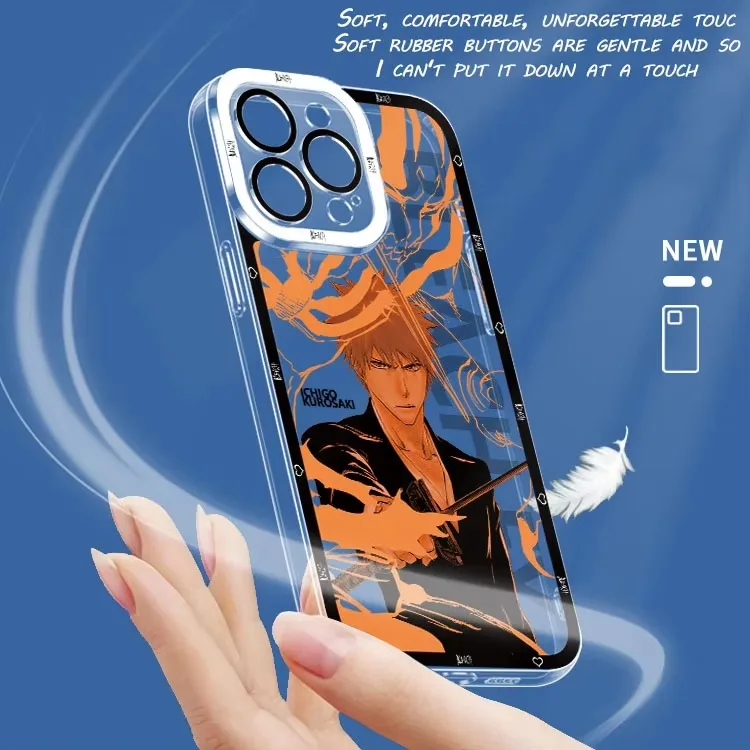 Shockproof Soft Silicone Clear Anime Bleach Ichigo Phone Case Cover